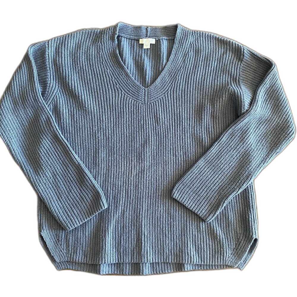 J. Jill Blue Ribbed Knit Sweater Women's Small